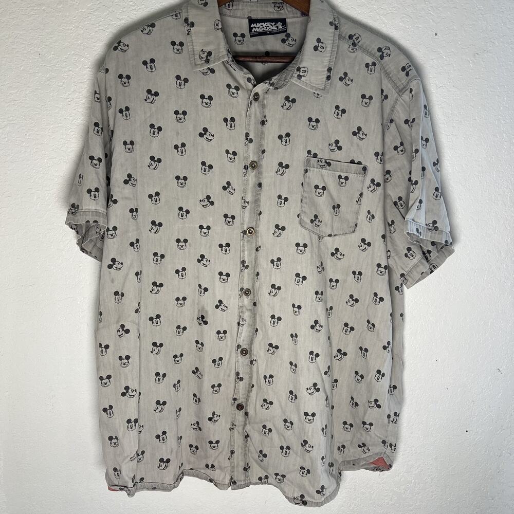 Mickey Mouse Disney XL Men's Womens Button-Up Vacation Park Beach